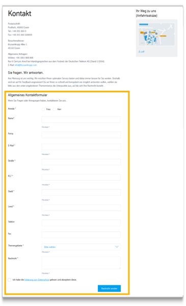 Contact form: Module view Contact form: Module view