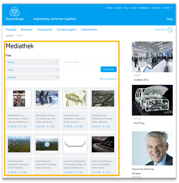 Media Library - Module view