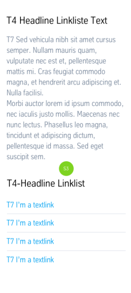 Text + Link list: Dimensioning Mobile