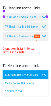 Anchor Links (Dropdown): Vermaßung Mobile