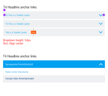 Anchor Links (Dropdown): Vermaßung Tablet