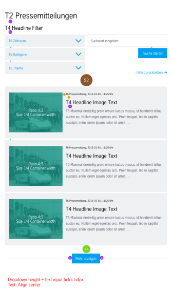 Press Overview App: Dimensioning Tablet